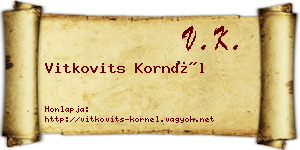 Vitkovits Kornél névjegykártya
