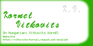 kornel vitkovits business card